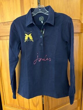 Joules Classic Preppy Long-Sleeve Polo Rugby Shirt Read Description for Sizing